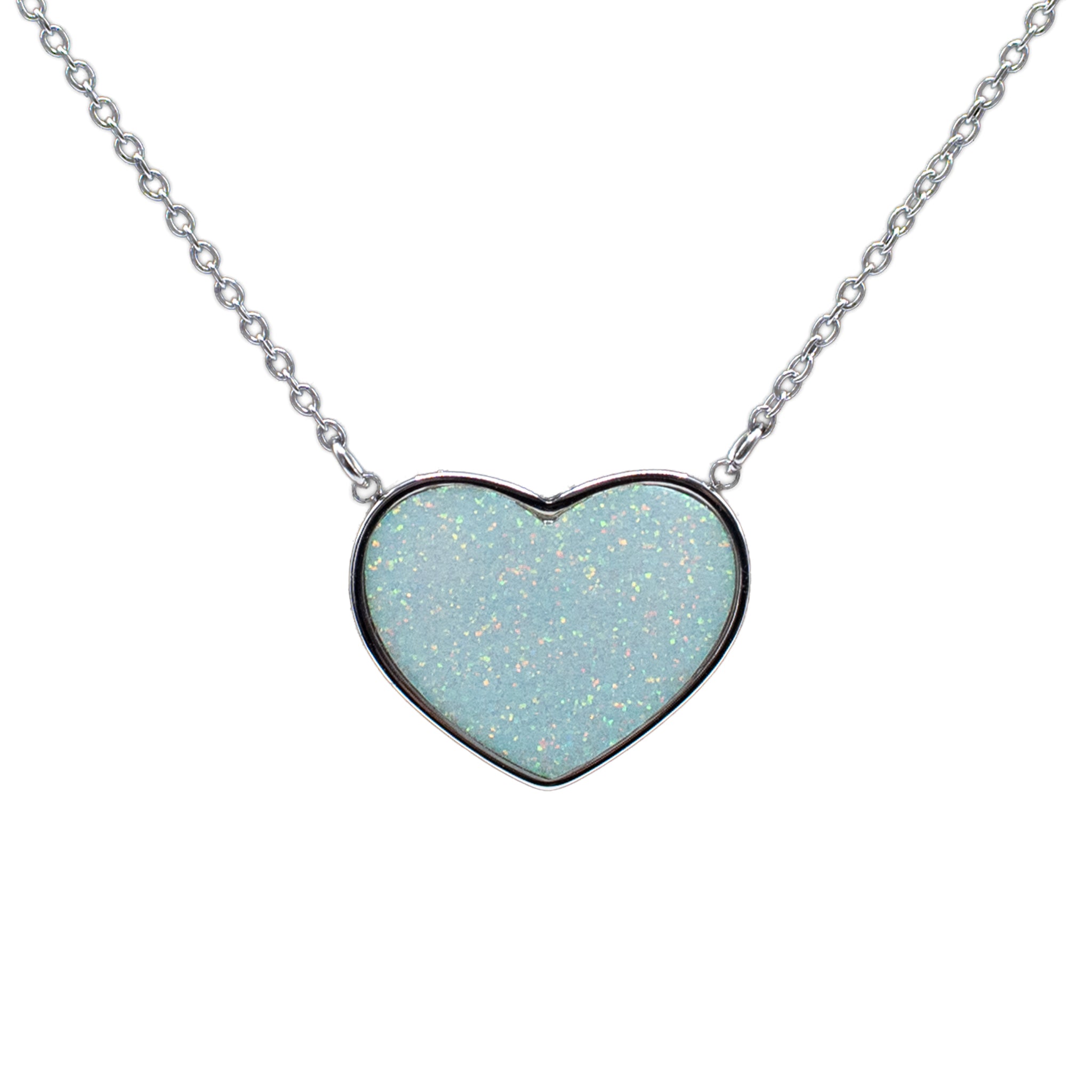 Blue opal Heart Necklace