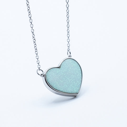 Blue opal Heart Necklace